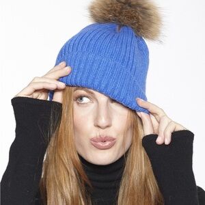 Linda Richards New York NEW Angora Blend Hat with real fur